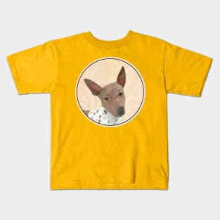 American Hairless Terrier Painting - Cute Original Dog Art Kids T-Shirt